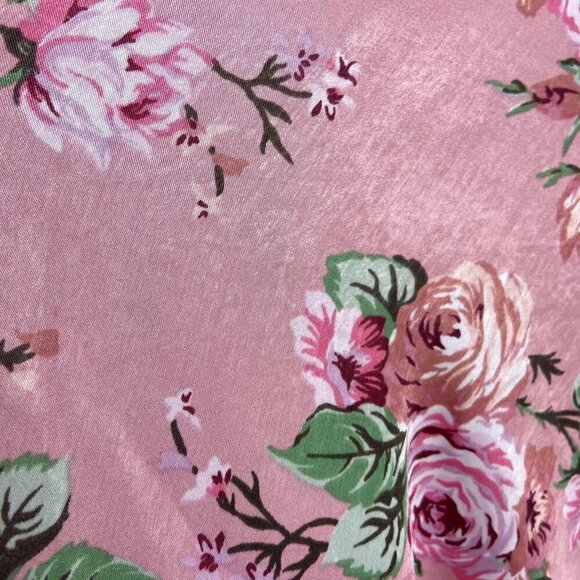 Haptics Pink Satin Floral Oversized Kimono size Small - Picture 6 of 9